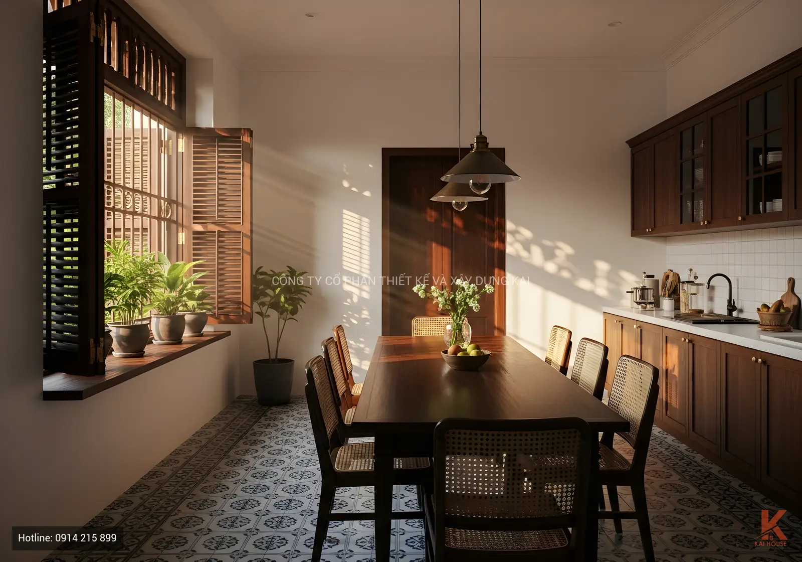 Kh&ocirc;ng gian ph&ograve;ng bếp