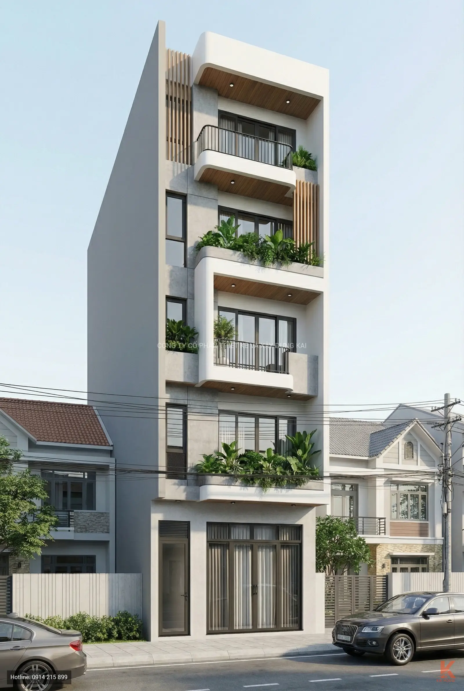 Căn hộ 5 tầng hiện đại với kiến tr&uacute;c tối giản