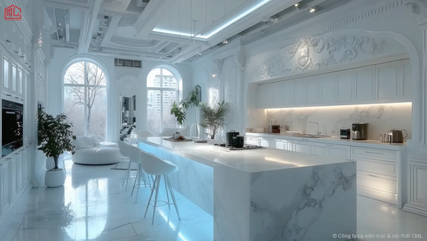 Kh&ocirc;ng gian bếp ăn