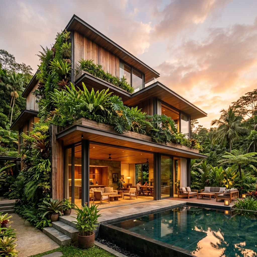 1. Biophilic Design – Kiến trúc hòa mình với thiên nhiên