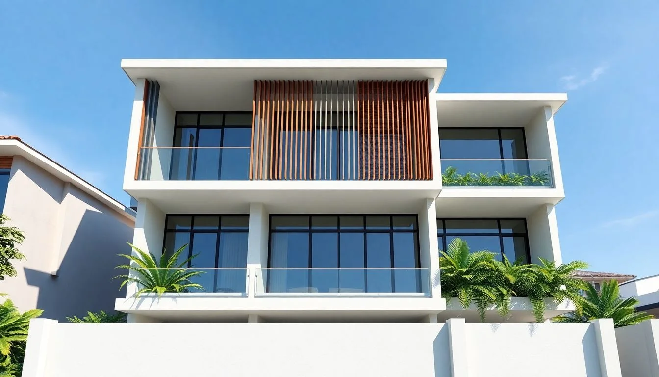 Mặt tiền nhà phố 3 tầng hiện đại