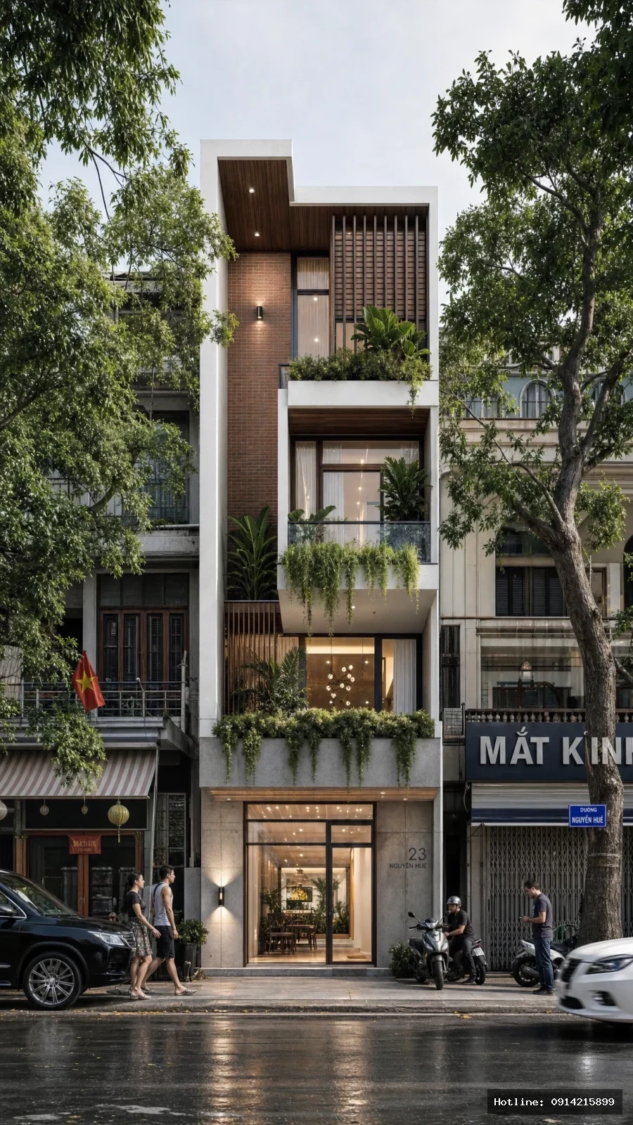Nhà phố 3 tầng phong cách Hiện đại sang trọng tại Huế