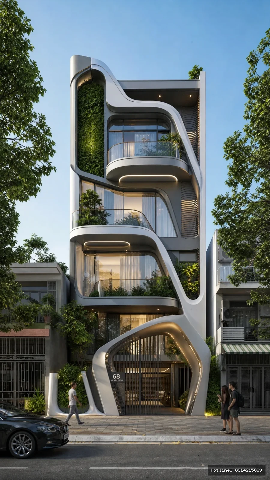 Nhà Lô Phố 3 Tầng Phong Cách Zaha Hadid Tại Hà Nội