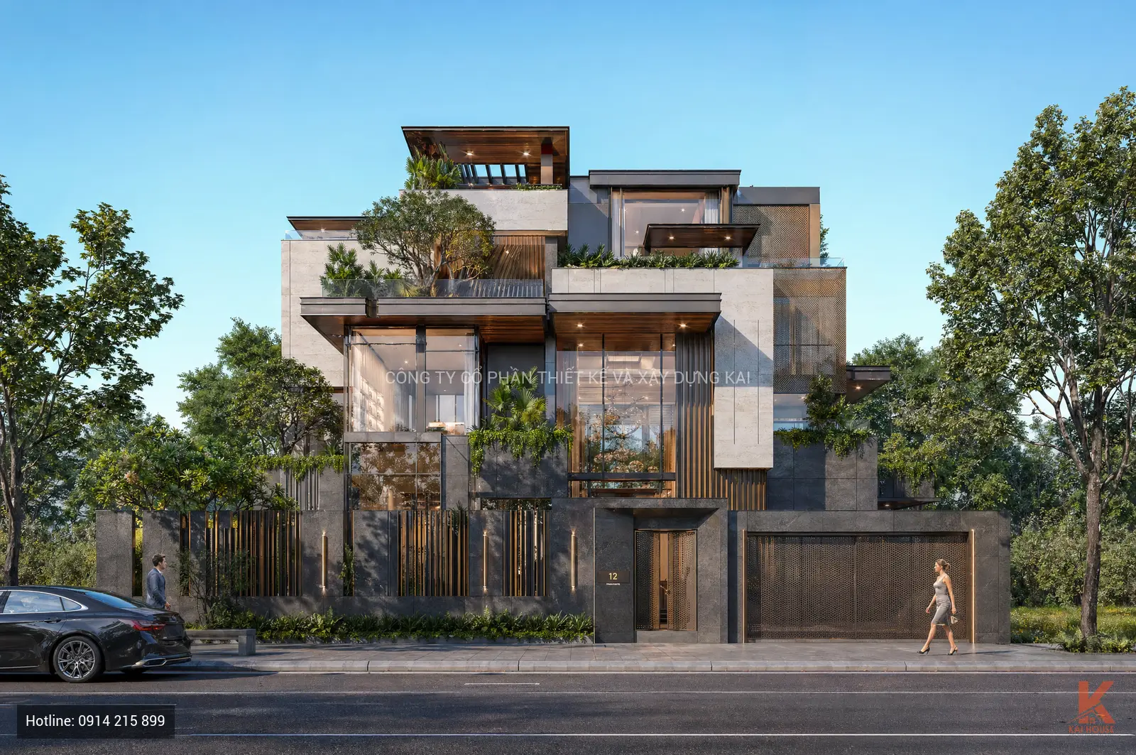 Mẫu biệt thự Hiện đại (Modern) 4 tầng: Đẳng cấp kiến trúc Kai House