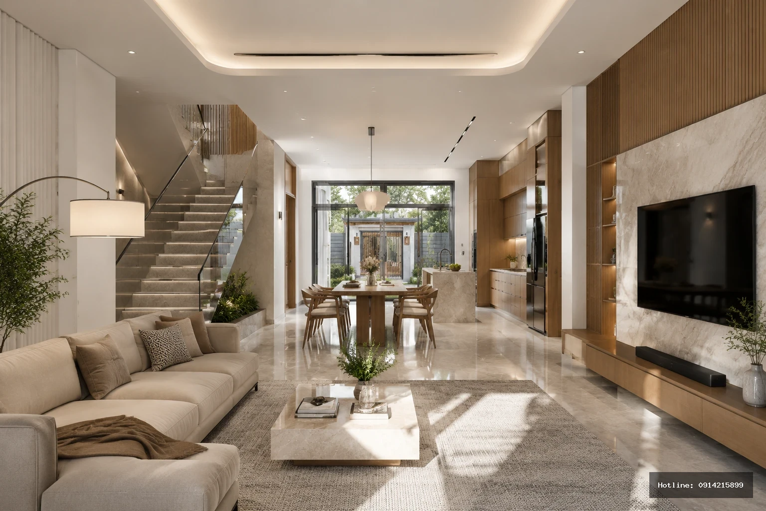 Phong khach - bep - an | living_kitchen_dining_base — Tổng thể phòng khách bếp ăn (ảnh base)