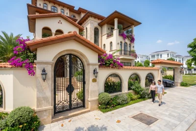 Sân vườn nhỏ xanh mát, thân thiện môi trường.