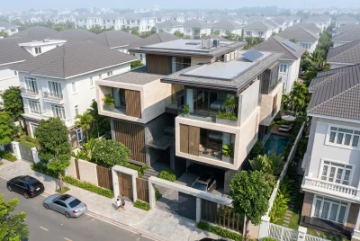Khu vực bếp tiện nghi, đầy đủ ánh sáng.