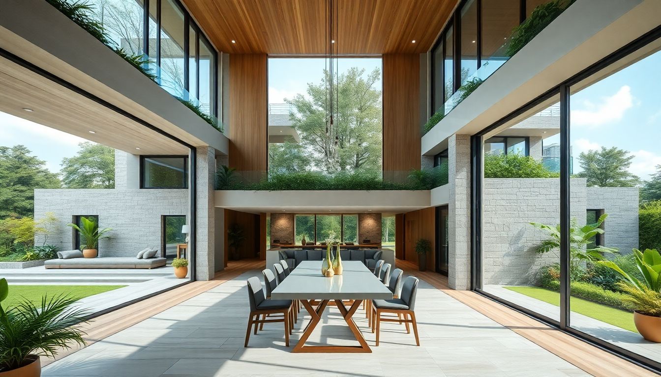 Khu vực bàn ăn biệt thự sinh thái